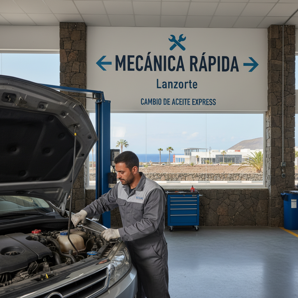 Cliente satisfecho recogiendo su vehículo reparado de nuestro servicio de mecánica rápida en Lanzarote